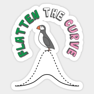 Flatten The Curve || Puffin || Covid || Newfoundland and Labrador Sticker